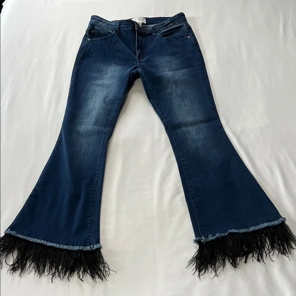 For the Republic Feather Hem Flare Leg Jeans - Picture 2 of 5